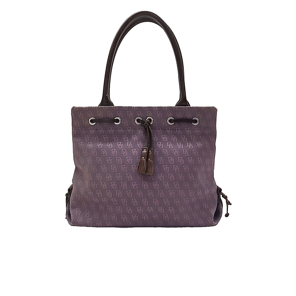 Vintage Purple Monogram Dooney & Bourke Shoulder Bag Canvas Monogram‎ Leather